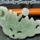 Green Jadeite Jade Lotus Ruyi Yuyi Necklace ~ STONE OF HEAVEN