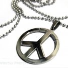 Retro PEACE Sign Stainless Steel Necklace UNISEX