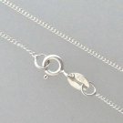 Solid 925 Sterling Silver Flat Curb Chain   1mm x 40cm 16"