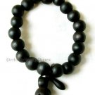 Tibetan 11mm Black Wood Prayer Japa Mala Guru Beads Bracelet  7.5" 19cm Stretch