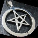 Pentagram Pentacle in Circle Stainless Steel Pendant ~ Unisex ~ Wicca Pagan