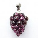 Red Wine Burgundy Garnet Grape Cluster 925 Silver Chain Necklace  GIFT BOXED