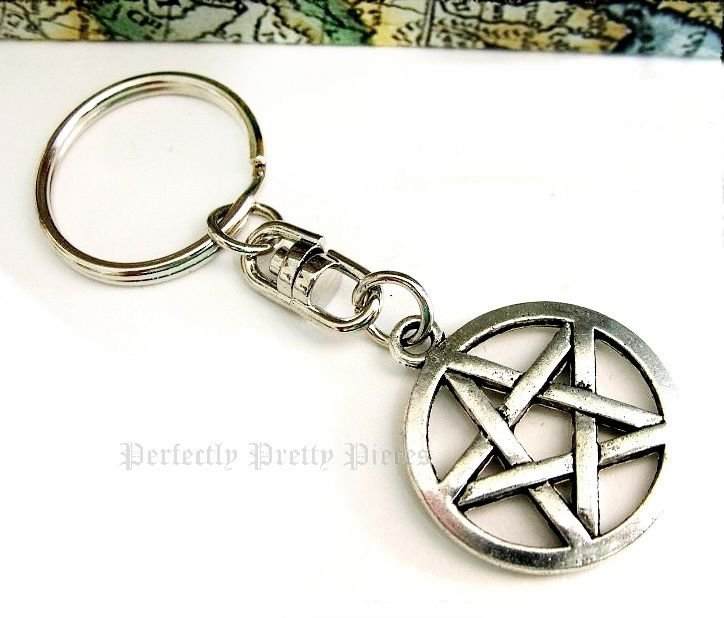 Pentagram Pentacle Handbag Charm Key Ring Keychain