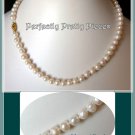 Ivory White Grade A Akoya Pearl Necklace  6-7mm 17"~ Wedding