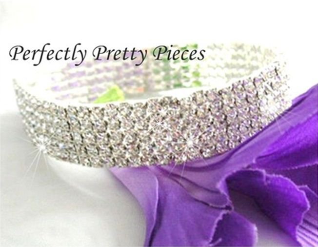 Czech Crystal 5 ROW Adjustable Stretch Ankle Bracelet Anklet