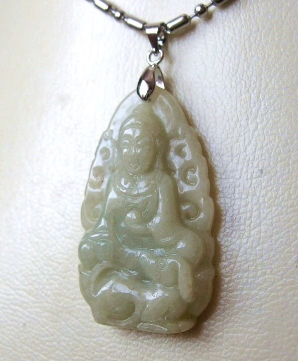Chinese Zodiac Dog Jade Stainless Steel Necklace Years 1934-46-58-70-82 ...