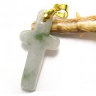Pale & Green Jadeite Cross Necklace  ~ Gift Boxed ~ STONE OF HEAVEN