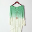 Fashion Womens Warm Winter Knitted Green Gradient Sweater