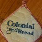 Colonial is good Bread potholder vtg retro red white blue double side print