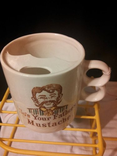 Vintage Shaving Barber Mug Men pictorial Japan SRG WHITE porcelain gold trim
