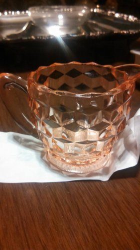 Vintage Pink Depression "Cubist" Creamer pitcher