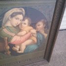 madonna della sedia antique lithograph/chromograph framed art C. 19th century