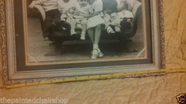vintage frame and photograph black and white family photo children