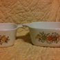 Vtg Corning Ware SPICE OF LIFE glass Pans 2 3/4 Cup P-43-B 2 pc Lot