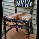 original artist signed hand painted original one of a kind desk art unique chair