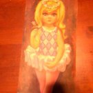 Vintage 1960s Goji Big Eyes Colorful HarlEquin Lithograph Print