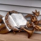 Vintage Burwood HUGE 42" Music Deco Wall Art 1960s mandolin horn sheet music