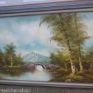 vintage oil painting large vintage frame landscape art 56  x 32