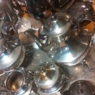 vintage dining server lot silver plate tray dish bowl reed rogers interntl poole