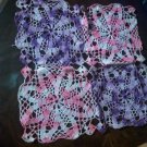 Vintage Doily Pink purple Square Edge Lace Crochet Centerpiece Pedal
