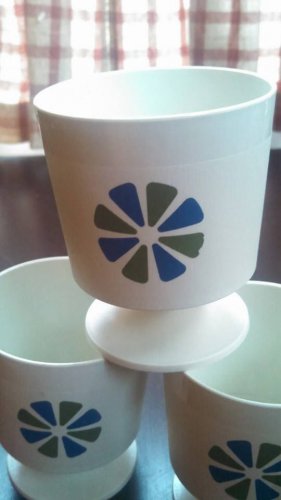 LOT 4 Vintage David Douglas 8oz Accalac Flower Pedestal mid modern dessert dish