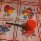 Dansk Small Enamel long handled Pitcher Butter warmer orange flambe