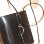 PANACHE BY GANSON Black Patent Leather Shoulder Handbag