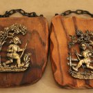 vintage 1985 german plaque set - rhine bavarian hiking wall art