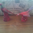 red Royal Haeger Pheasant pair of figurines mint condition pristine vintage set!