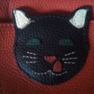 J.P.Ourse & CIE red Leather figural cute kitty black cat coin purse id holder