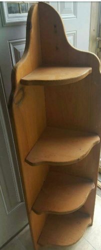 Country Craftsman hand crafted wood corner shelf 4 ft