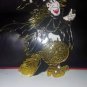 Stained Glass plastic  FLYING WITCH With BROOM and Pumpkin Window Hanging