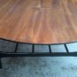 vintage modern refinished round coffee table