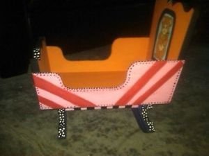 hand painted goth style doll cradle vintage childrens teens collectible bedroom