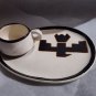 Beautiful Native American made signed Ute Mountain tribe Pottery snack set of 4