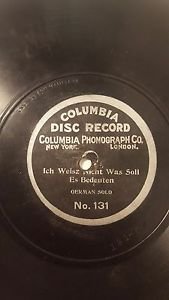 Columbia Disc Record 10" german solo no. 131 Rare New York London patent 1902