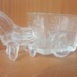 Vintage Clear Glass Donkey Cart, Stamped "Made In Taiwan", 2" Tall, 4 1/2" Long
