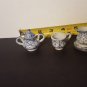 MINI DOLLHOUSE BLUE/WHITE 5 pc COFFEE/TEA SET~SUGar, lid CREAM CUP SAUCER