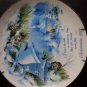 Vintage American Greetings Christmas Plate Blue Bells by Chiara (1978) 8 1/8"