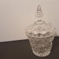Vintage Glass Sugar candy Bowl Clear dish with Lid