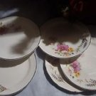 lot 5 small plates approx 6" floral american made crooksville china co 835