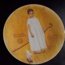 VTG 1975  8 1/8" NORMAN ROCKWELL CHRISTMAS PLATE "ANGEL WITH A BLACK EYE"#57,625