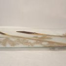 Mid Century Modern Glass Serving Tray with wood handles Ernest Sohn Barware gold