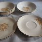Lot Of 8 Homer Laughlin Golden Wheat Dishes 22K Ovenproof USA