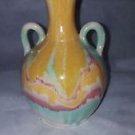 vtg pottery vase maker unknown approx 7" tall by approx 5" wide yellow  Cole? NC