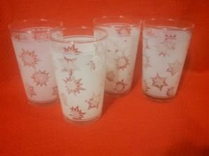 Vintage Collectible 1950 bar ware snow flake drinking Frosted Mint Julep Glass