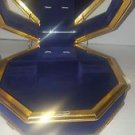 blue velvet gold storage Music Jewelry Trinket Box with l mirror As Time Goes By
