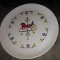 TROTTER HORSE & SULKY CROOKSVILLE CHina SNACK dessert plate red yellow black US