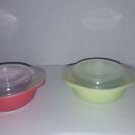 pYREX 080 1 green 1 pink 8 oz dish w/Lid great bridal baby shower easter gift