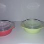 pYREX 080 1 green 1 pink 8 oz dish w/Lid great bridal baby shower easter gift